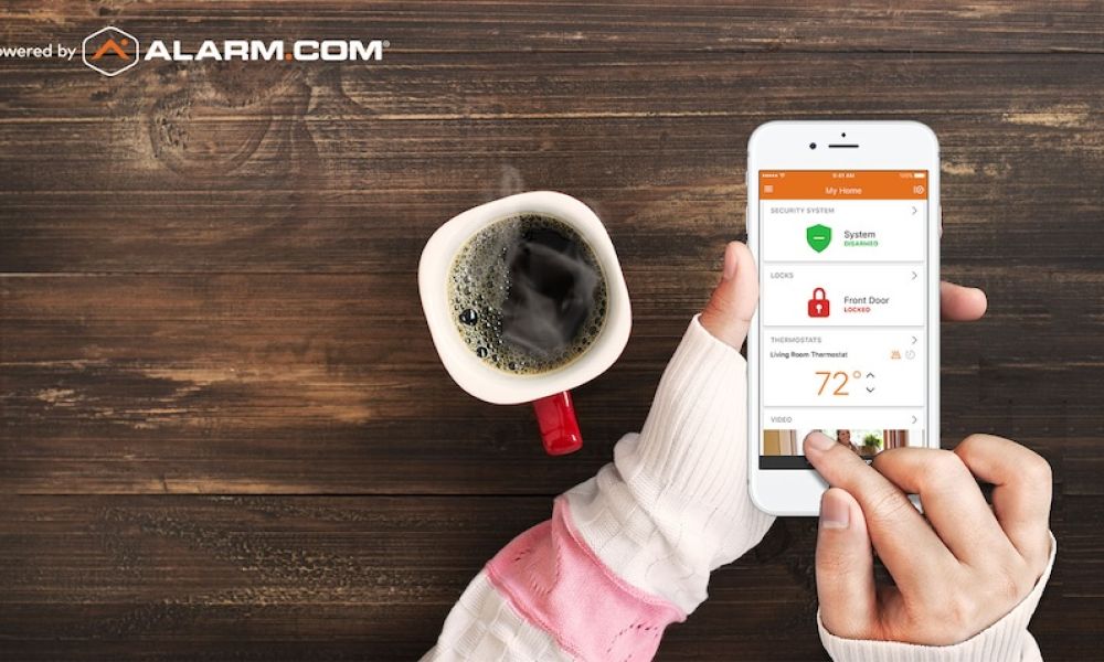 Alarm.com gives you easy access to your home’s security and climate controls.